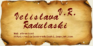 Velislava Radulaški vizit kartica